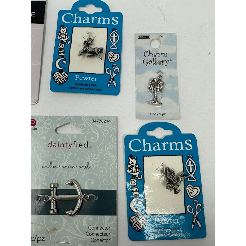 NEW Lot of 6 Metal Charms Pendants Pegasus Horse Octopus Dragon Tree Anchor D9